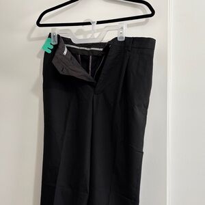 jf j.ferrar Black Men's Dress Pants - Tailored Flat Front Trousers